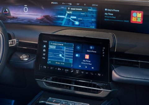 Driving directions are shown on the center touchscreen. | Doggett Lincoln of Beaumont in Beaumont TX